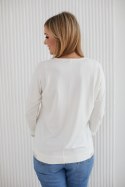 Sweter Damski Model M403/3 Ecru/Beige - La Aurora La Aurora Sweter Damski Model M403/3 Ecru/Beige - La Aurora La Aurora