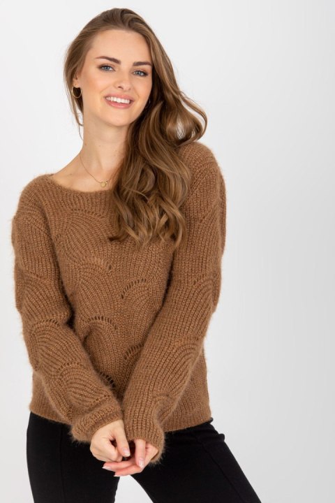 Sweter Damski Model TW-SW-BI-9030.08 Brown - Och Bella Och Bella Sweter Damski Model TW-SW-BI-9030.08 Brown - Och Bella Och Bella