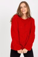 Sweter Damski Model TW-SW-BI-9030.08 Dark Red - Och Bella Och Bella Sweter Damski Model TW-SW-BI-9030.08 Dark Red - Och Bella Och Bella