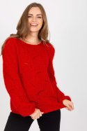 Sweter Damski Model TW-SW-BI-9030.08 Dark Red - Och Bella Och Bella Sweter Damski Model TW-SW-BI-9030.08 Dark Red - Och Bella Och Bella
