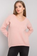 Sweter Damski Model TW-SW-BI-9802.25X Light Pink - Och Bella Och Bella Sweter Damski Model TW-SW-BI-9802.25X Light Pink - Och Bella Och Bella