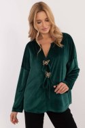 Bluzka Model DHJ-BZ-19916.03P Dark Green - Italy Moda Italy Moda Bluzka Model DHJ-BZ-19916.03P Dark Green - Italy Moda Italy Moda