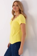 Bluzka Model DHJ-BZ-25168.00 Yellow - Italy Moda Italy Moda Bluzka Model DHJ-BZ-25168.00 Yellow - Italy Moda Italy Moda