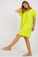 Sukienka Model DHJ-SK-0123.60P Limonka - Italy Moda Italy Moda Sukienka Model DHJ-SK-0123.60P Limonka - Italy Moda Italy Moda
