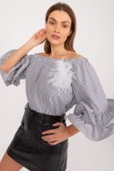 Bluzka Model DHJ-BZ-19006.91 White/Black - Italy Moda Italy Moda Bluzka Model DHJ-BZ-19006.91 White/Black - Italy Moda Italy Moda