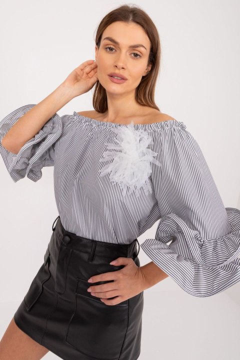 Bluzka Model DHJ-BZ-19006.91 White/Black - Italy Moda Italy Moda Bluzka Model DHJ-BZ-19006.91 White/Black - Italy Moda Italy Moda