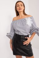 Bluzka Model DHJ-BZ-19006.91 White/Black - Italy Moda Italy Moda Bluzka Model DHJ-BZ-19006.91 White/Black - Italy Moda Italy Moda
