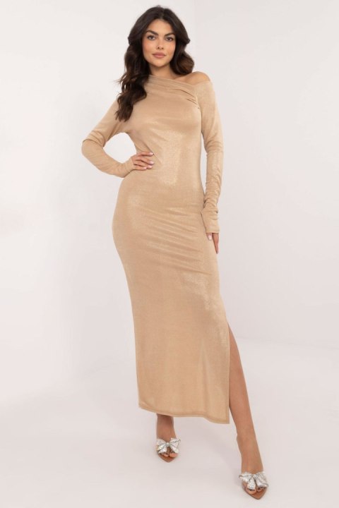 Sukienka Model DHJ-SK-20093.17 Camel - Italy Moda Italy Moda Sukienka Model DHJ-SK-20093.17 Camel - Italy Moda Italy Moda