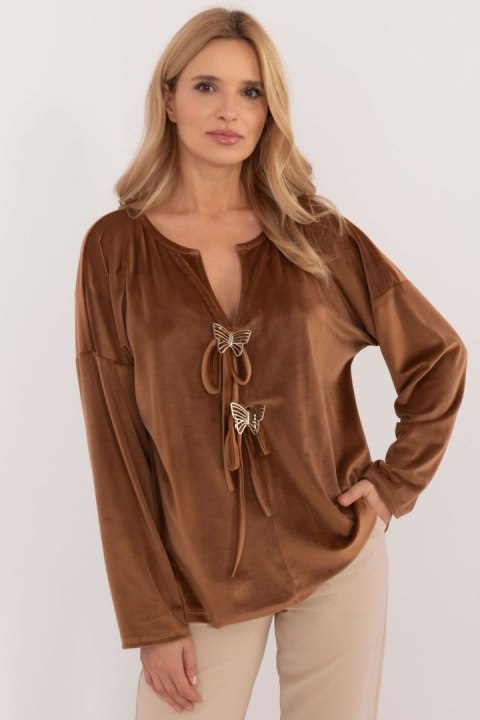Bluzka Model DHJ-BZ-19916.03P Light Brown - Italy Moda Italy Moda Bluzka Model DHJ-BZ-19916.03P Light Brown - Italy Moda Italy Moda
