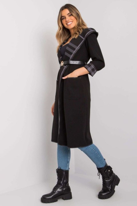 Płaszcz Damski Model DHJ-PL-A5721.40X Black - Italy Moda Italy Moda Płaszcz Damski Model DHJ-PL-A5721.40X Black - Italy Moda Italy Moda