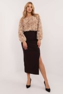 Spódnica Model MI-SD-20730.69 Dark Brown - Italy Moda Italy Moda Spódnica Model MI-SD-20730.69 Dark Brown - Italy Moda Italy Moda