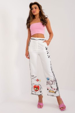 Spodnie Damskie Model DHJ-SP-18857-1.32 Ecru - Italy Moda Italy Moda
