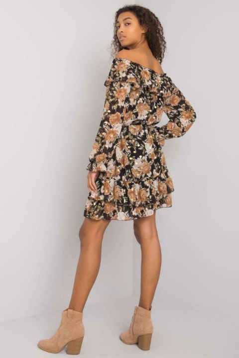 Sukienka Model DHJ-SK-15015-2.73P Black/Beige - Italy Moda Italy Moda Sukienka Model DHJ-SK-15015-2.73P Black/Beige - Italy Moda Italy Moda
