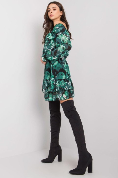 Sukienka Model DHJ-SK-15015-3.71P Black/Green - Italy Moda Italy Moda Sukienka Model DHJ-SK-15015-3.71P Black/Green - Italy Moda Italy Moda