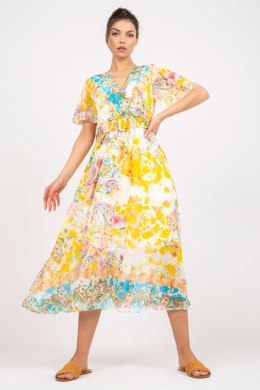 Sukienka Model DHJ-SK-15967-1.01P White/Yellow - Italy Moda Italy Moda