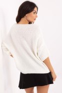 Sweter Damski Model MI-SW-2103.07 Ecru - Italy Moda Italy Moda Sweter Damski Model MI-SW-2103.07 Ecru - Italy Moda Italy Moda
