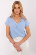 Bluzka Model DHJ-BZ-25168.00 Light Blue - Italy Moda Italy Moda Bluzka Model DHJ-BZ-25168.00 Light Blue - Italy Moda Italy Moda