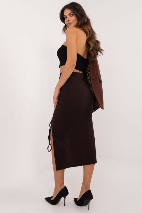 Spódnica Model MI-SD-20582-2.65 Dark Brown - Italy Moda Italy Moda Spódnica Model MI-SD-20582-2.65 Dark Brown - Italy Moda Italy Moda