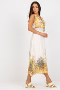 Sukienka Model DHJ-SK-13128.61 White/Yellow - Italy Moda Italy Moda Sukienka Model DHJ-SK-13128.61 White/Yellow - Italy Moda Italy Moda