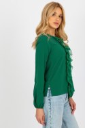 Bluzka Model LK-BZ-506673.36 Dark Green - Lakerta Lakerta Bluzka Model LK-BZ-506673.36 Dark Green - Lakerta Lakerta