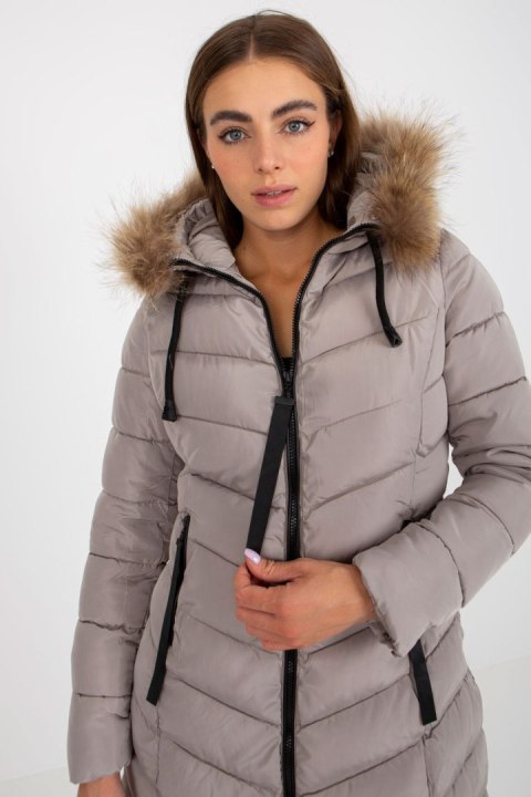 Kurtka Damska Model NM-KR-P22-6678-1.18P Dark Beige - NM NM Kurtka Damska Model NM-KR-P22-6678-1.18P Dark Beige - NM NM