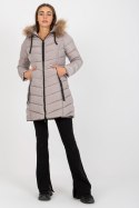 Kurtka Damska Model NM-KR-P22-6678-1.18P Dark Beige - NM NM Kurtka Damska Model NM-KR-P22-6678-1.18P Dark Beige - NM NM