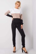 Spodnie Komplet Model RV-KMPL-5971.05 Black/Beige - Rue Paris Rue Paris Spodnie Komplet Model RV-KMPL-5971.05 Black/Beige - Rue Paris Rue Paris