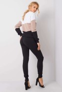 Spodnie Komplet Model RV-KMPL-5971.05 Black/Beige - Rue Paris Rue Paris Spodnie Komplet Model RV-KMPL-5971.05 Black/Beige - Rue Paris Rue Paris
