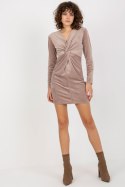 Sukienka Model RP-SK-8157.07 Dark Beige - Rue Paris Rue Paris Sukienka Model RP-SK-8157.07 Dark Beige - Rue Paris Rue Paris