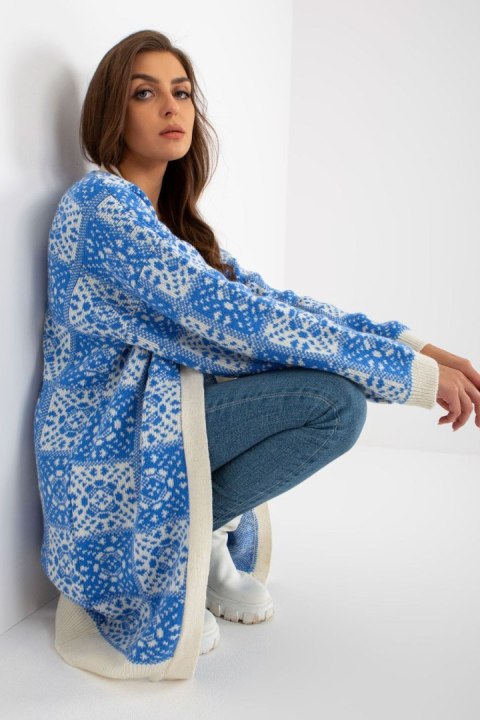 Sweter Kardigan Model LC-SW-0301.45P White/Blue - Rue Paris Rue Paris Sweter Kardigan Model LC-SW-0301.45P White/Blue - Rue Paris Rue Paris