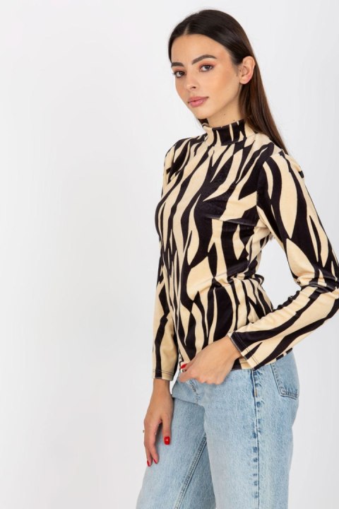 Bluzka Model RP-BZ-8187-1.02X Black/Beige - Rue Paris Rue Paris Bluzka Model RP-BZ-8187-1.02X Black/Beige - Rue Paris Rue Paris