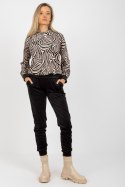 Spodnie Komplet Model WN-KMPL-2410.01P Black/Beige - Rue Paris Rue Paris Spodnie Komplet Model WN-KMPL-2410.01P Black/Beige - Rue Paris Rue Paris