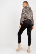 Spodnie Komplet Model WN-KMPL-2410.01P Black/Beige - Rue Paris Rue Paris Spodnie Komplet Model WN-KMPL-2410.01P Black/Beige - Rue Paris Rue Paris