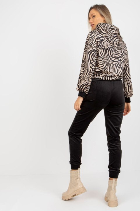 Spodnie Komplet Model WN-KMPL-2410.01P Black/Beige - Rue Paris Rue Paris Spodnie Komplet Model WN-KMPL-2410.01P Black/Beige - Rue Paris Rue Paris
