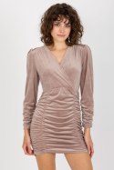 Sukienka Model RP-SK-8199.01 Dark Beige - Rue Paris Rue Paris Sukienka Model RP-SK-8199.01 Dark Beige - Rue Paris Rue Paris