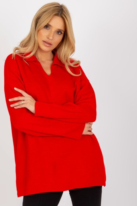 Sweter Damski Model LC-SW-2261.00P Red - Rue Paris Rue Paris Sweter Damski Model LC-SW-2261.00P Red - Rue Paris Rue Paris
