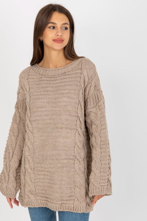 Sweter Damski Model LC-SW-8044.06X Beige - Rue Paris Rue Paris Sweter Damski Model LC-SW-8044.06X Beige - Rue Paris Rue Paris