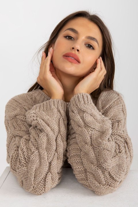 Sweter Damski Model LC-SW-8044.06X Beige - Rue Paris Rue Paris Sweter Damski Model LC-SW-8044.06X Beige - Rue Paris Rue Paris