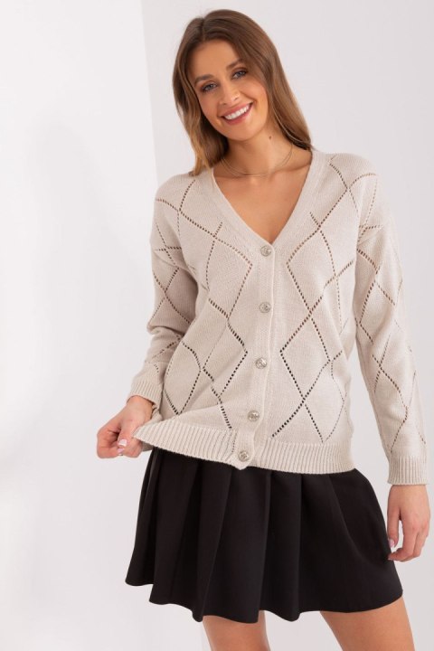 Sweter Damski Model LC-SW-A10-1.23X Beige - Rue Paris Rue Paris Sweter Damski Model LC-SW-A10-1.23X Beige - Rue Paris Rue Paris