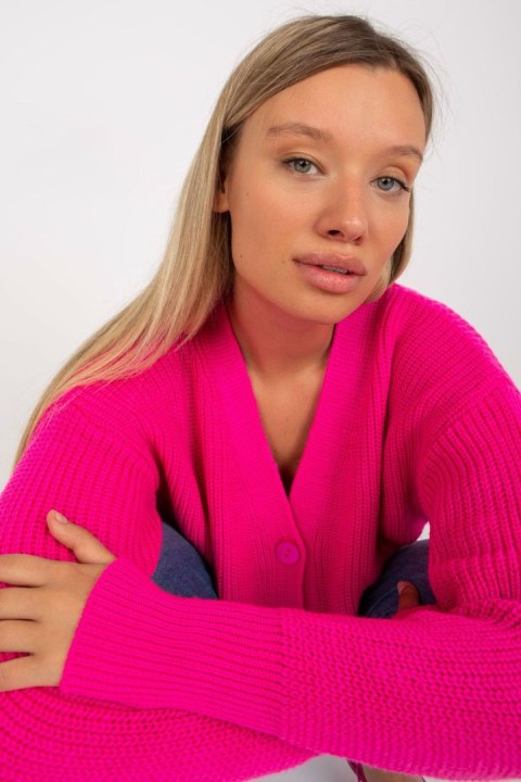 Sweter Kardigan Model LC-SW-0321.06X Fluo Pink - Rue Paris Rue Paris Sweter Kardigan Model LC-SW-0321.06X Fluo Pink - Rue Paris Rue Paris