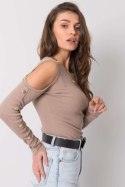 Bluzka Model RV-BZ-5099-1.07 Dark Beige - Rue Paris Rue Paris Bluzka Model RV-BZ-5099-1.07 Dark Beige - Rue Paris Rue Paris