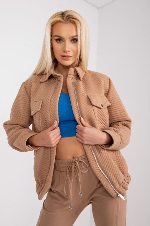 Kurtka Damska Model RV-KR-007.95P Camel - Rue Paris Rue Paris Kurtka Damska Model RV-KR-007.95P Camel - Rue Paris Rue Paris