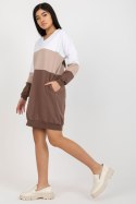 Sukienka Model RV-SK-8382.31 White/Brown - Rue Paris Rue Paris Sukienka Model RV-SK-8382.31 White/Brown - Rue Paris Rue Paris