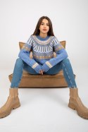 Sweter Damski Model LC-SW-0342.06X Blue - Rue Paris Rue Paris Sweter Damski Model LC-SW-0342.06X Blue - Rue Paris Rue Paris