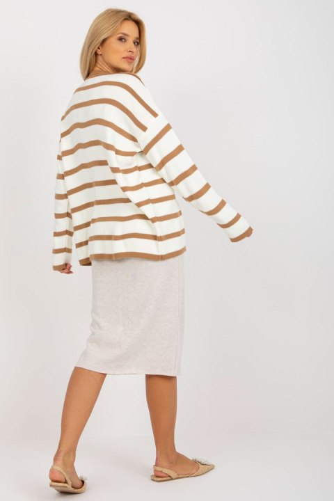 Sweter Damski Model LC-SW-2212.97P Light Brown - Rue Paris Rue Paris Sweter Damski Model LC-SW-2212.97P Light Brown - Rue Paris Rue Paris