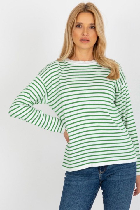 Sweter Damski Model LC-SW-6006.22 White/Green - Rue Paris Rue Paris Sweter Damski Model LC-SW-6006.22 White/Green - Rue Paris Rue Paris