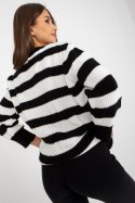 Sweter Damski Model LC-SW-8030.29P White/Black - Rue Paris Rue Paris Sweter Damski Model LC-SW-8030.29P White/Black - Rue Paris Rue Paris