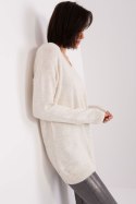Sweter Damski Model TO-SW-1810.26P Light Beige - Rue Paris Rue Paris Sweter Damski Model TO-SW-1810.26P Light Beige - Rue Paris Rue Paris