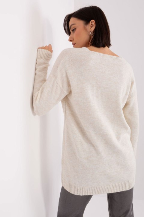 Sweter Damski Model TO-SW-1810.26P Light Beige - Rue Paris Rue Paris Sweter Damski Model TO-SW-1810.26P Light Beige - Rue Paris Rue Paris