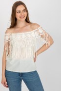 Bluzka Model AT-BZ-1801.87 Light Beige - AT AT Bluzka Model AT-BZ-1801.87 Light Beige - AT AT